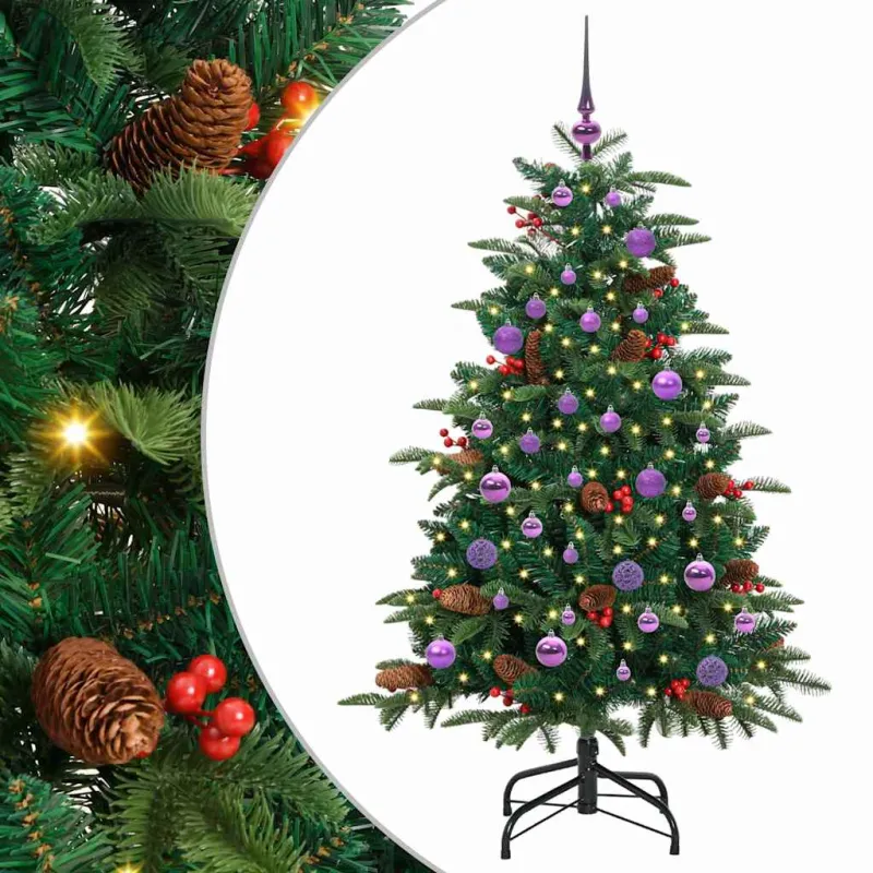 Dirbtinė Kalėdų eglutė Žalia 150 cm PVC ir Metalas ir Plastikas