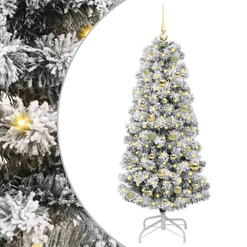 Dirbtinė Sulankstoma Kalėdų Eglutė Žalia ir balta 150 cm