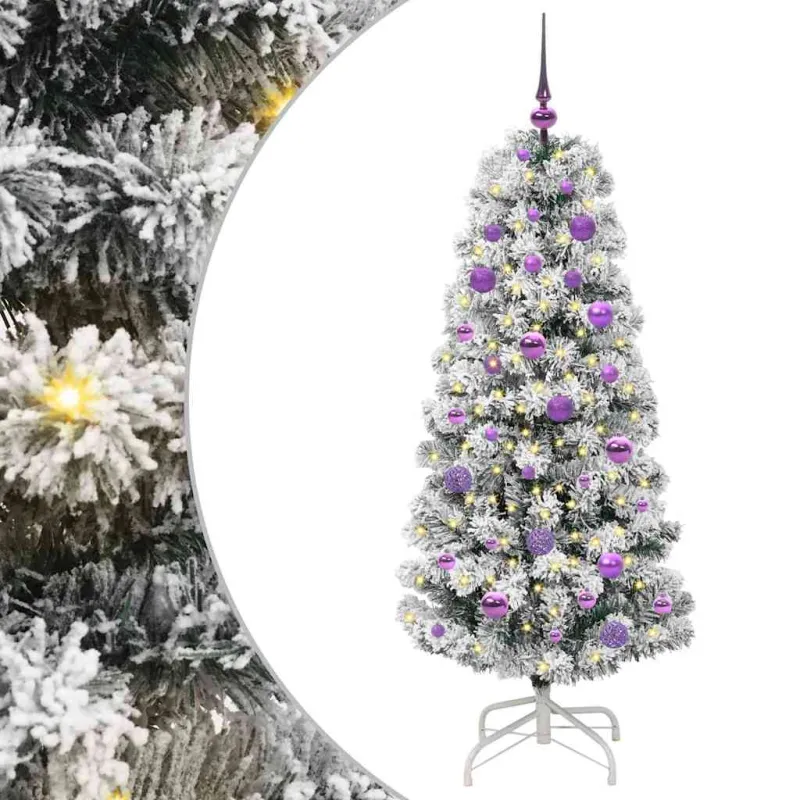 Dirbtinė Sulankstoma Kalėdų Eglutė Žalia ir balta 150 cm