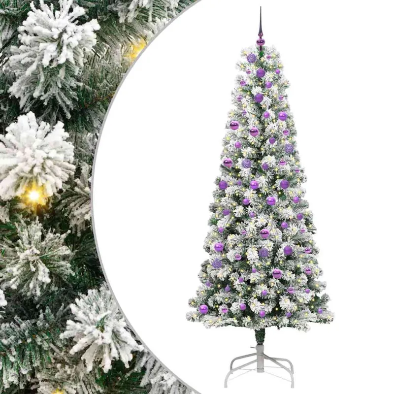 Dirbtinė Sulankstoma Kalėdų Eglutė Žalia ir balta 240 cm