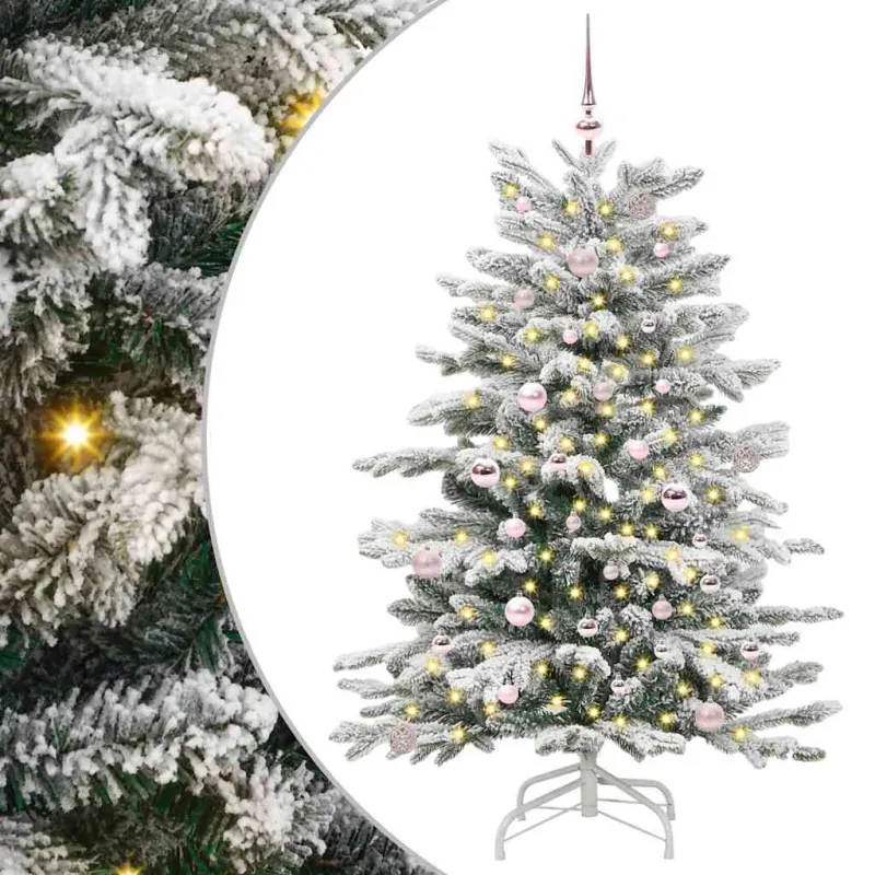 Dirbtinė Sulankstoma Kalėdų Eglutė Balta 150 cm PE ir PVC