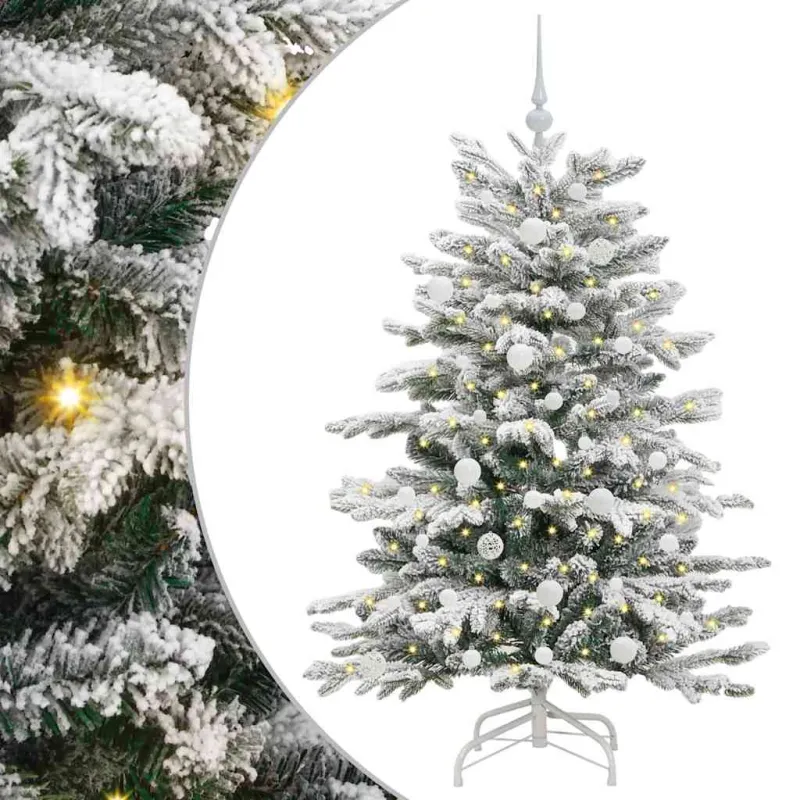 Dirbtinė Sulankstoma Kalėdų Eglutė Balta 150 cm PE ir PVC