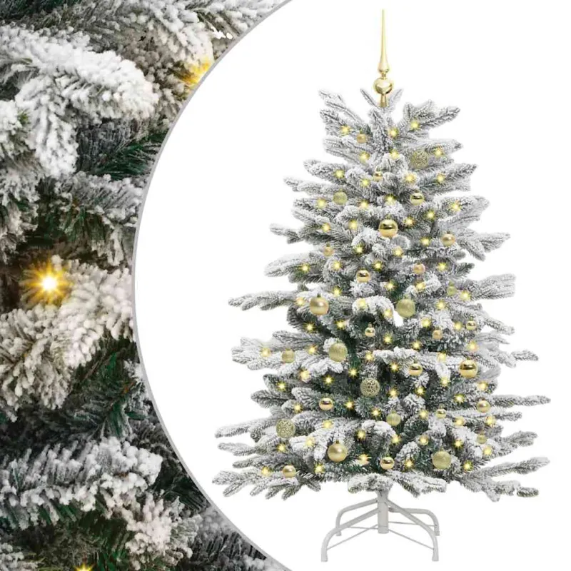 Dirbtinė Sulankstoma Kalėdų Eglutė Balta 150 cm PE ir PVC