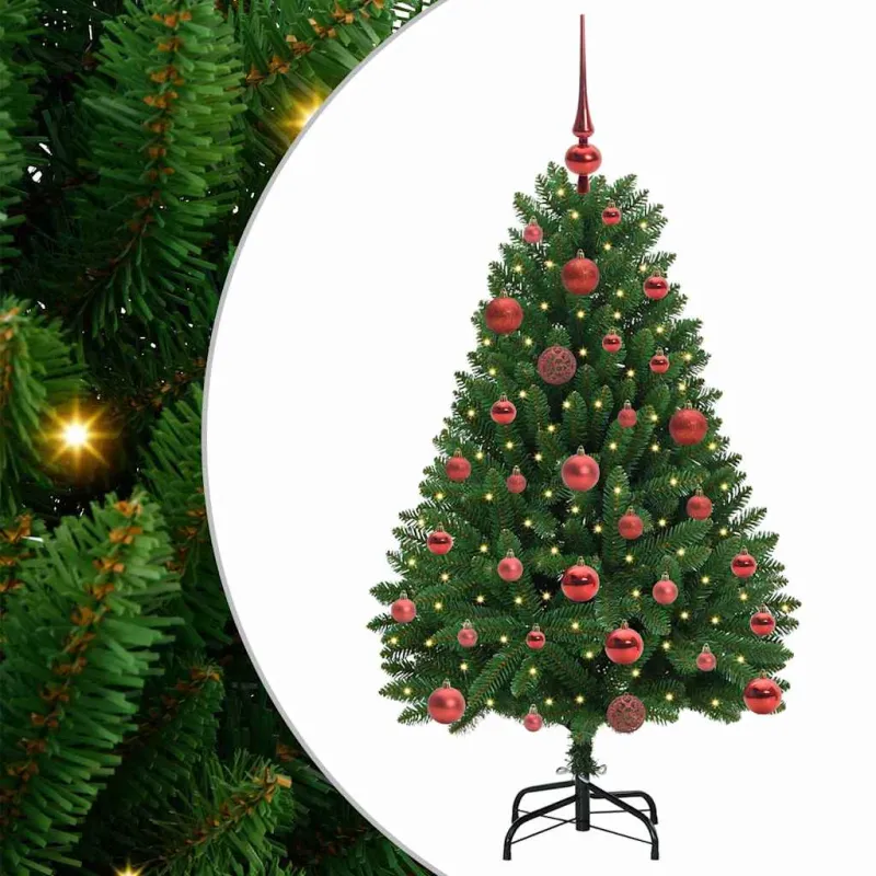 Dirbtinė Kalėdų eglutė su 150 LED Žalia 120 cm PVC ir metalas