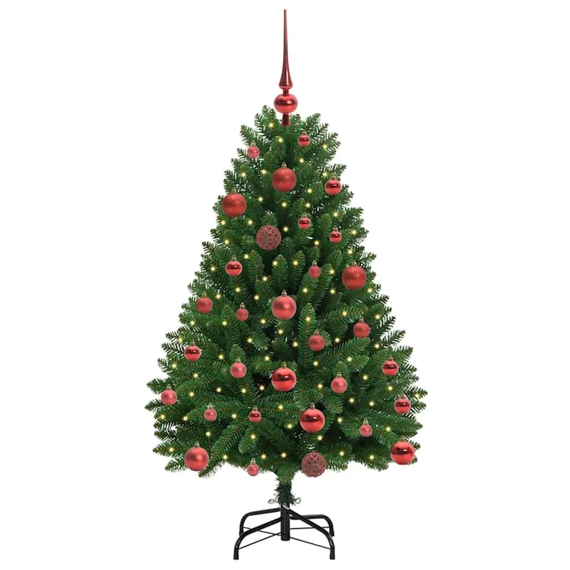 Dirbtinė Kalėdų eglutė su 150 LED Žalia 120 cm PVC ir metalas
