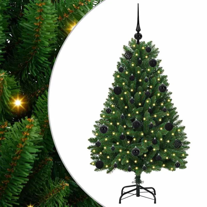 Dirbtinė Kalėdų eglutė su 150 LED Žalia 120 cm PVC ir metalas