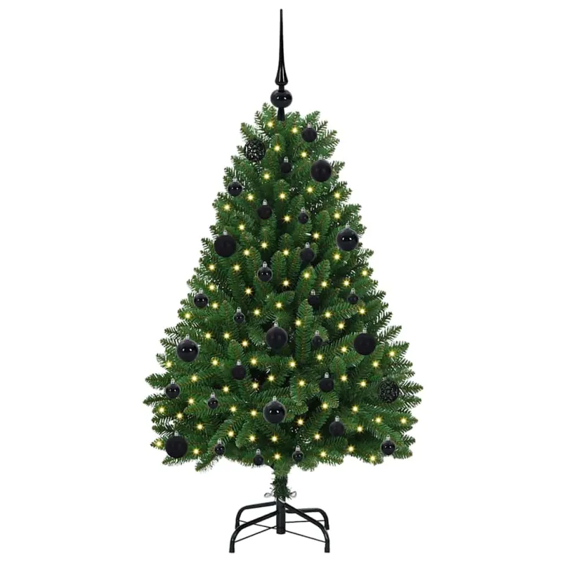 Dirbtinė Kalėdų eglutė su 150 LED Žalia 120 cm PVC ir metalas