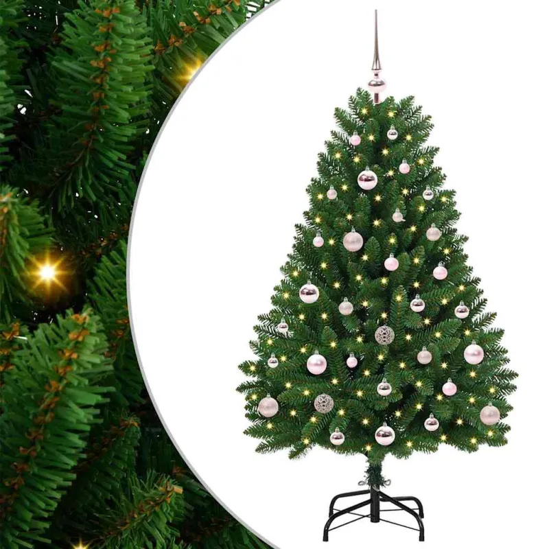 Dirbtinė Kalėdų eglutė su 150 LED Žalia 120 cm PVC ir metalas