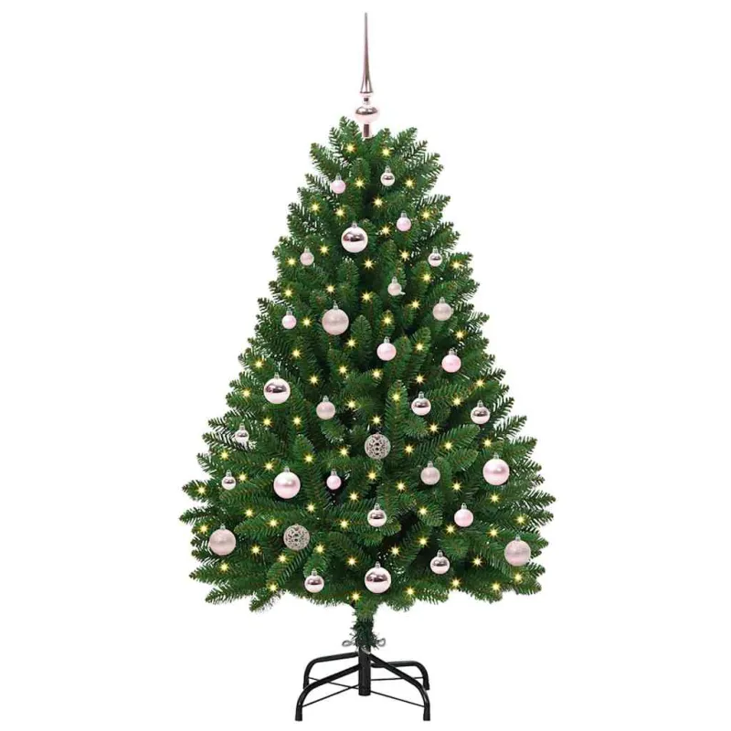 Dirbtinė Kalėdų eglutė su 150 LED Žalia 120 cm PVC ir metalas