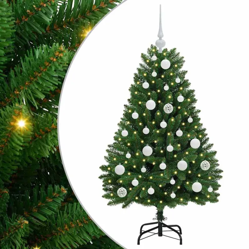 Dirbtinė Kalėdų eglutė su 150 LED Žalia 120 cm PVC ir metalas