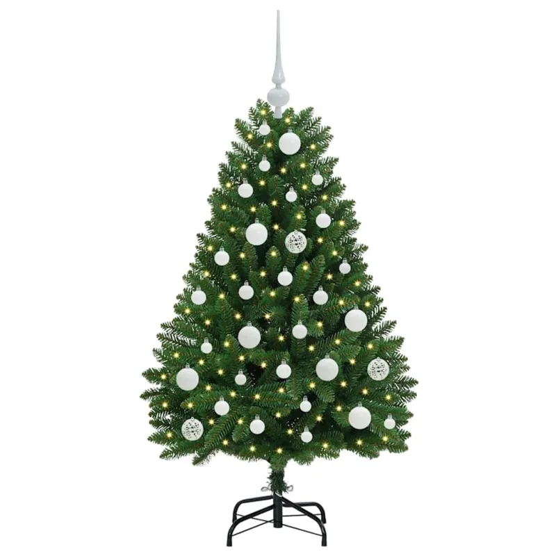 Dirbtinė Kalėdų eglutė su 150 LED Žalia 120 cm PVC ir metalas