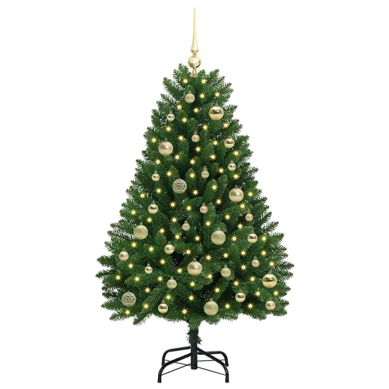 Dirbtinė Kalėdų eglutė su 150 LED Žalia 120 cm PVC ir metalas