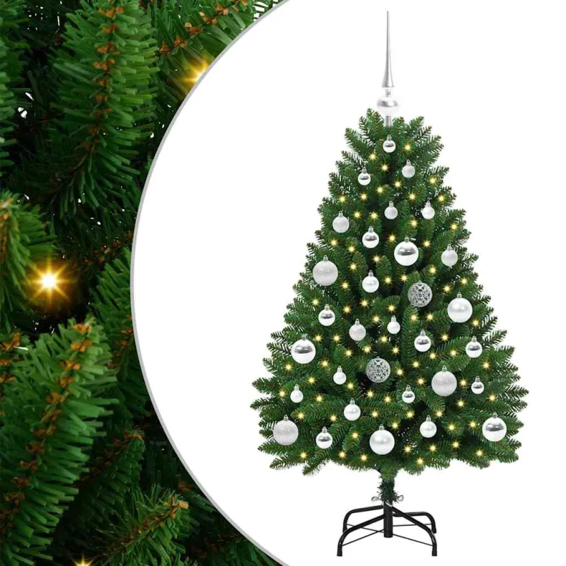 Dirbtinė Kalėdų eglutė su 150 LED Žalia 120 cm PVC ir metalas