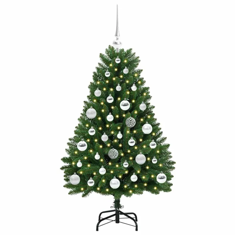 Dirbtinė Kalėdų eglutė su 150 LED Žalia 120 cm PVC ir metalas