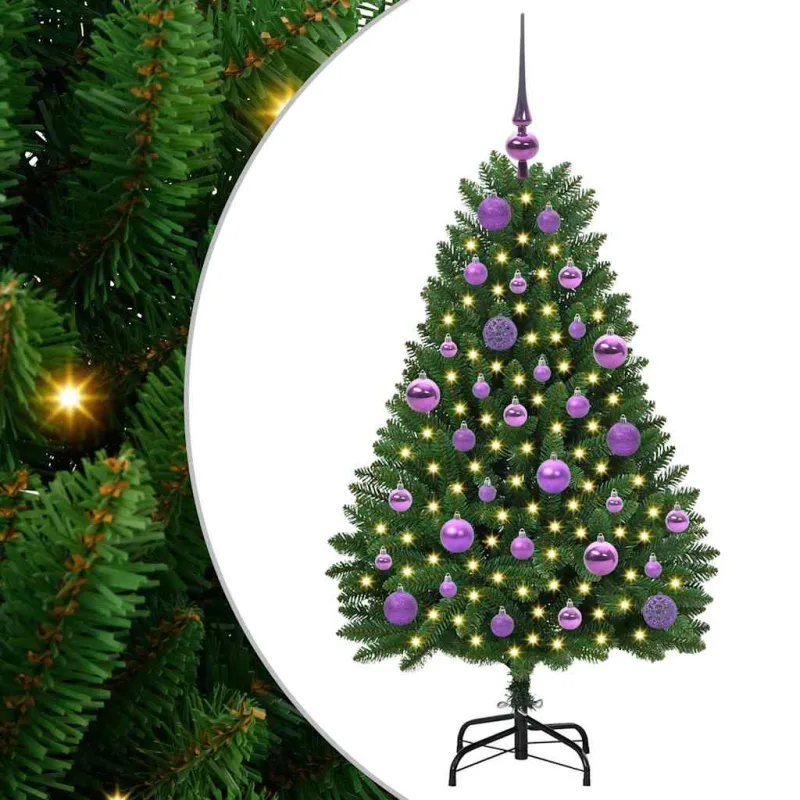 Dirbtinė Kalėdų eglutė su 150 LED Žalia 120 cm PVC ir metalas