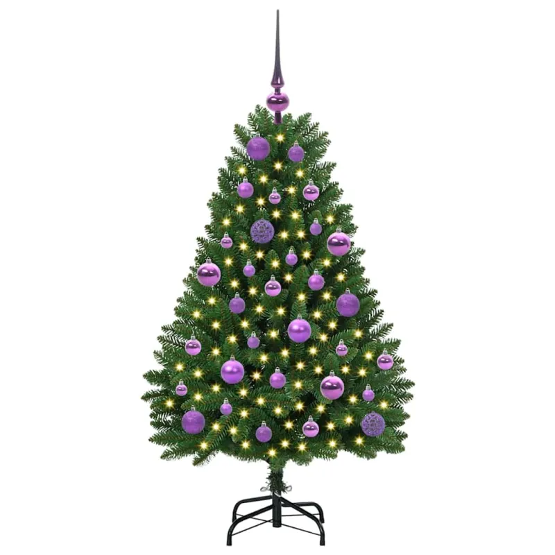 Dirbtinė Kalėdų eglutė su 150 LED Žalia 120 cm PVC ir metalas