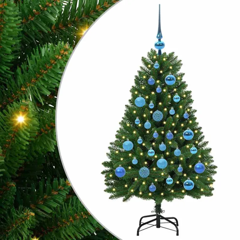 Dirbtinė Kalėdų eglutė su 150 LED Žalia 120 cm PVC ir metalas