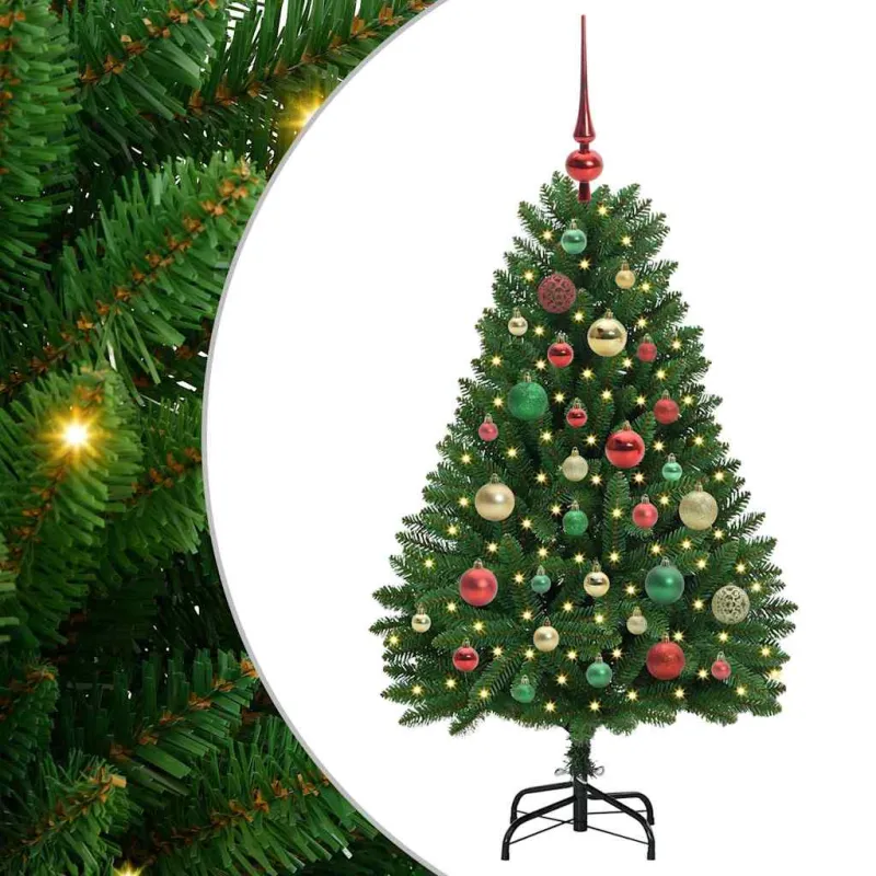 Dirbtinė Kalėdų eglutė su 150 LED Žalia 120 cm PVC ir metalas