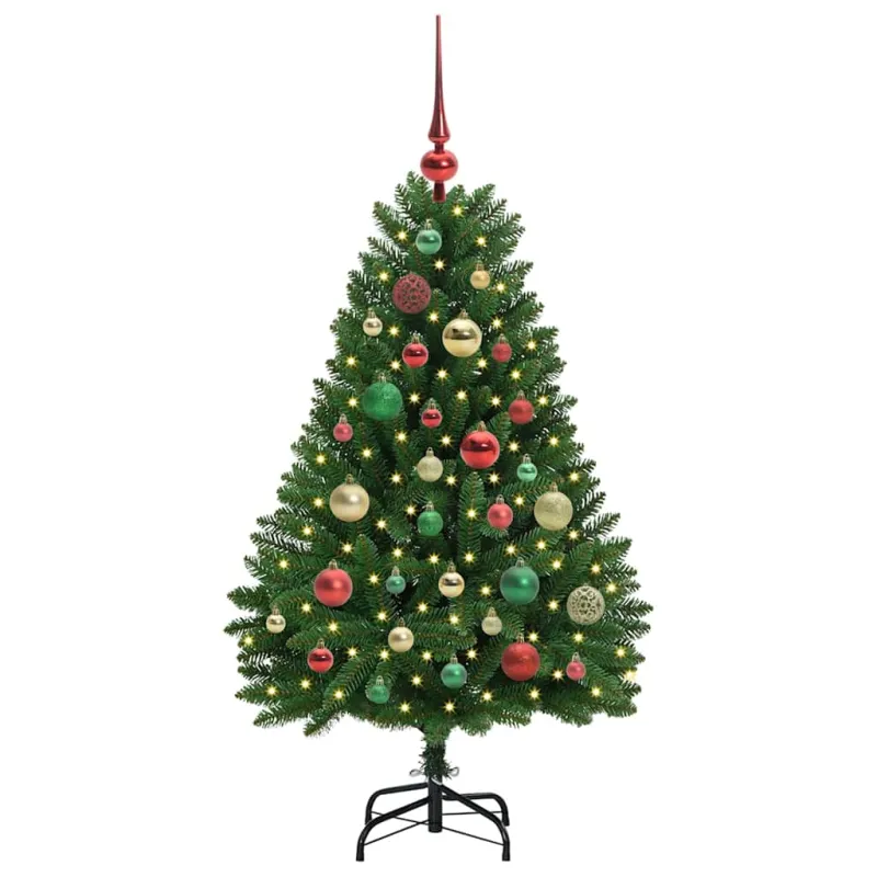 Dirbtinė Kalėdų eglutė su 150 LED Žalia 120 cm PVC ir metalas