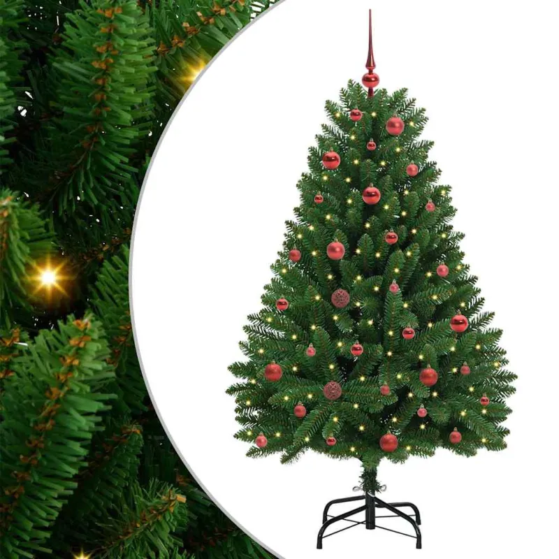 Dirbtinė Kalėdų eglutė su 150 LED Žalia 150 cm PVC ir metalas