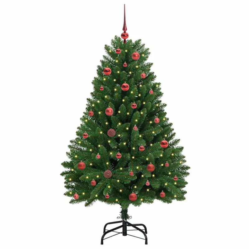 Dirbtinė Kalėdų eglutė su 150 LED Žalia 150 cm PVC ir metalas
