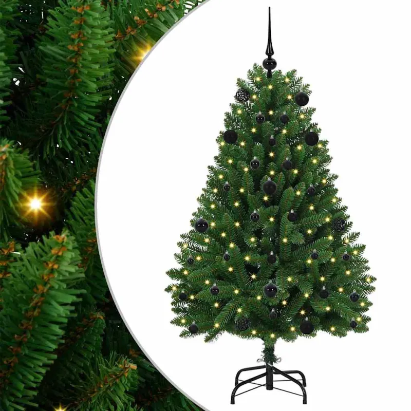 Dirbtinė Kalėdų eglutė su 150 LED Žalia 150 cm PVC ir metalas
