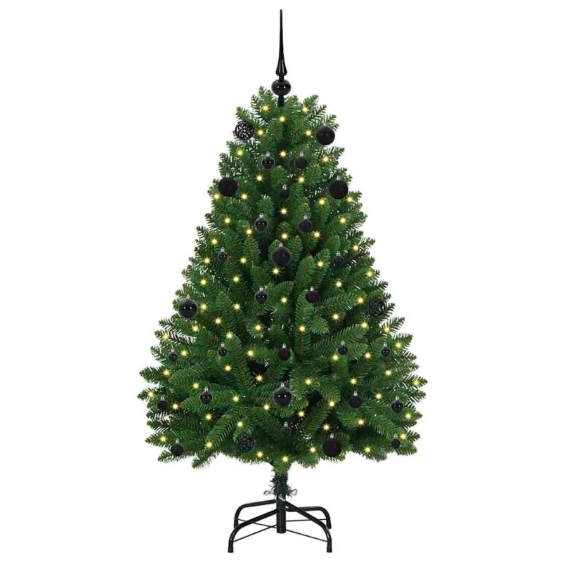 Dirbtinė Kalėdų eglutė su 150 LED Žalia 150 cm PVC ir metalas