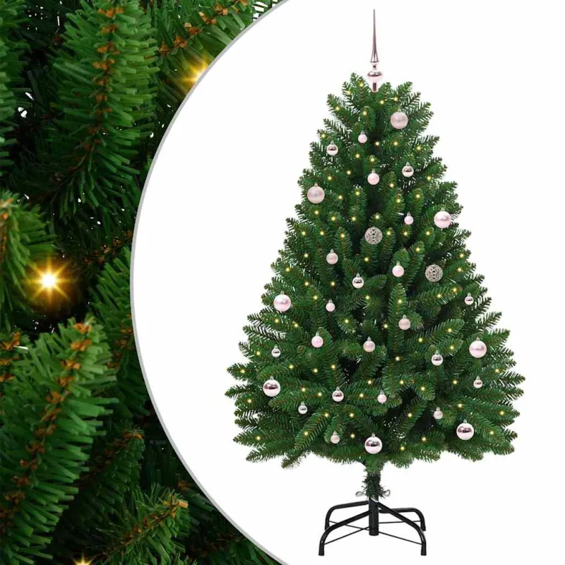 Dirbtinė Kalėdų eglutė su 150 LED Žalia 150 cm PVC ir metalas