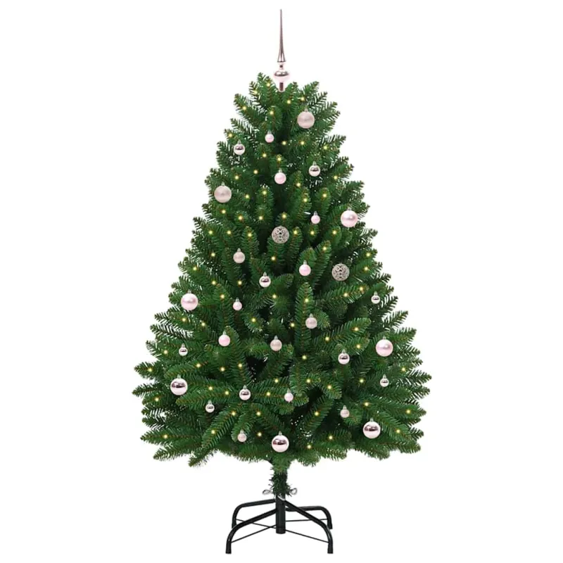 Dirbtinė Kalėdų eglutė su 150 LED Žalia 150 cm PVC ir metalas