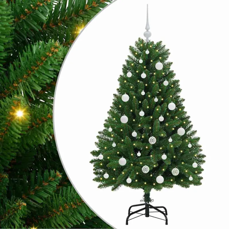 Dirbtinė Kalėdų eglutė su 150 LED Žalia 150 cm PVC ir metalas