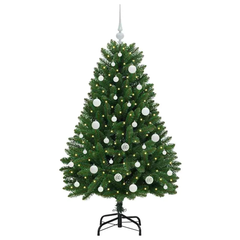 Dirbtinė Kalėdų eglutė su 150 LED Žalia 150 cm PVC ir metalas