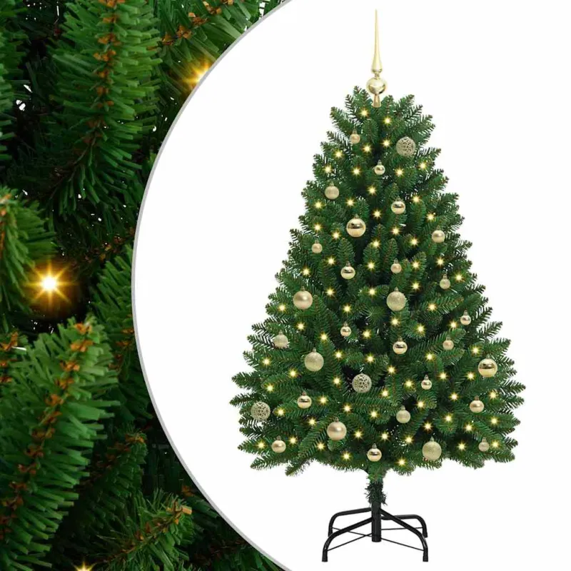 Dirbtinė Kalėdų eglutė su 150 LED Žalia 150 cm PVC ir metalas