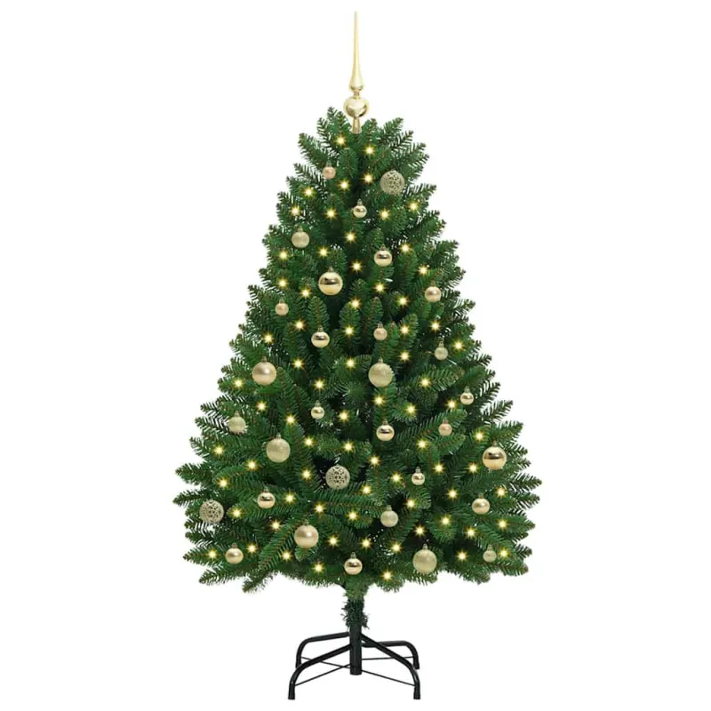 Dirbtinė Kalėdų eglutė su 150 LED Žalia 150 cm PVC ir metalas