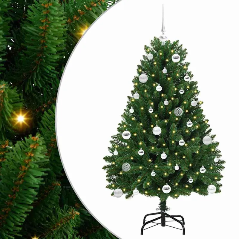 Dirbtinė Kalėdų eglutė su 150 LED Žalia 150 cm PVC ir metalas
