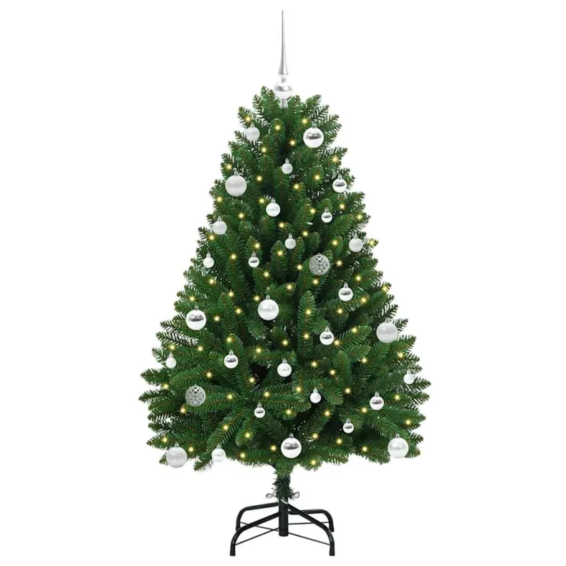 Dirbtinė Kalėdų eglutė su 150 LED Žalia 150 cm PVC ir metalas