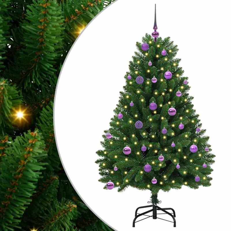 Dirbtinė Kalėdų eglutė su 150 LED Žalia 150 cm PVC ir metalas