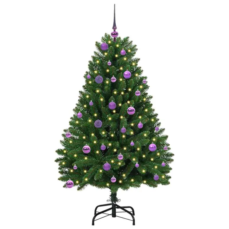 Dirbtinė Kalėdų eglutė su 150 LED Žalia 150 cm PVC ir metalas