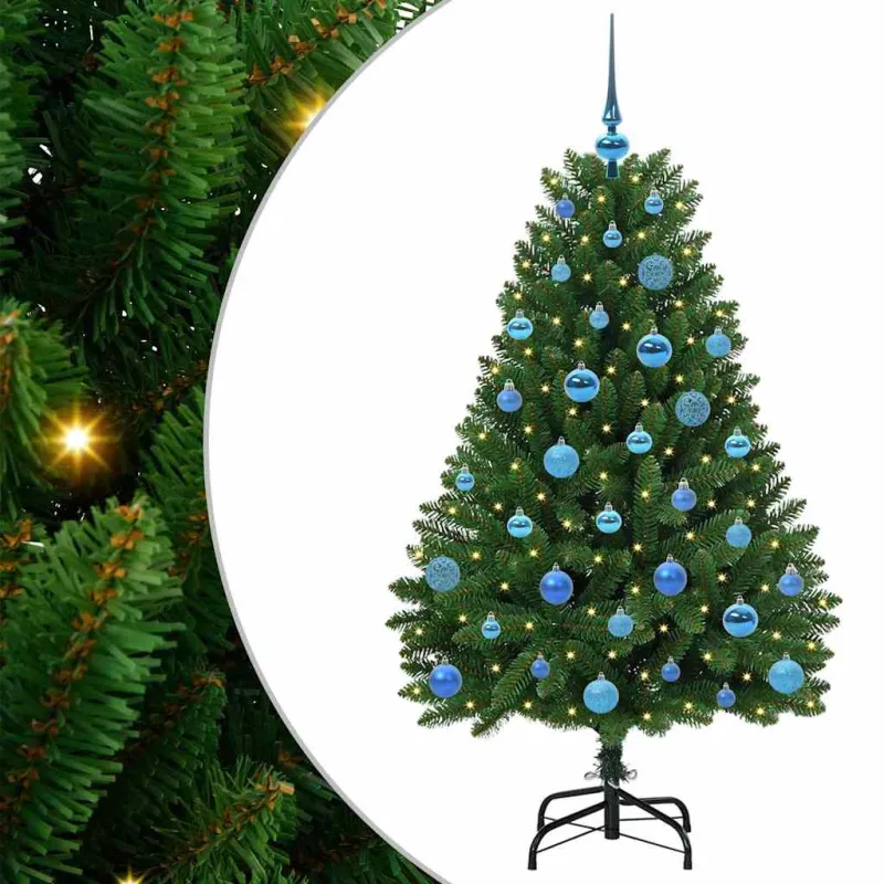 Dirbtinė Kalėdų eglutė su 150 LED Žalia 150 cm PVC ir metalas