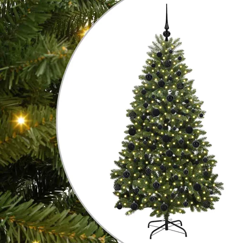 Dirbtinė Kalėdų eglutė su 300 LED Žalia 180 cm PVC ir metalas