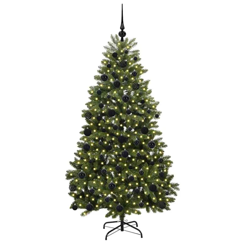 Dirbtinė Kalėdų eglutė su 300 LED Žalia 180 cm PVC ir metalas