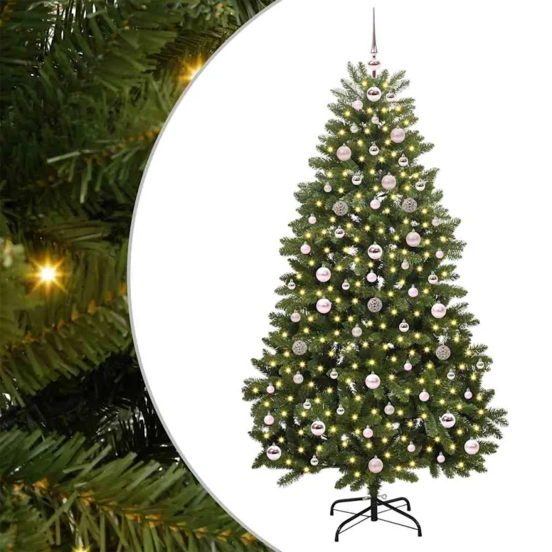 Dirbtinė Kalėdų eglutė su 300 LED Žalia 180 cm PVC ir metalas