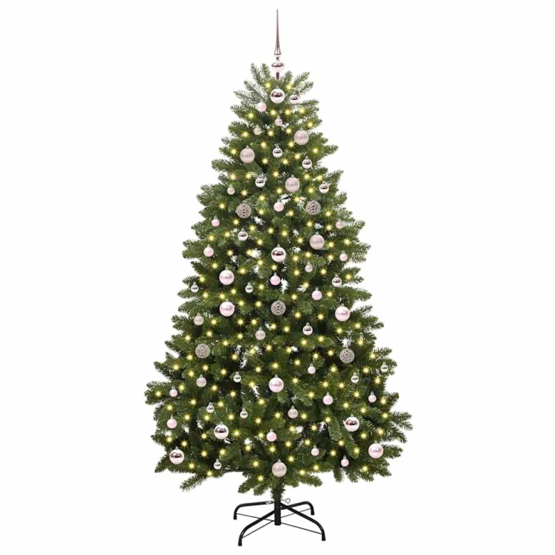 Dirbtinė Kalėdų eglutė su 300 LED Žalia 180 cm PVC ir metalas