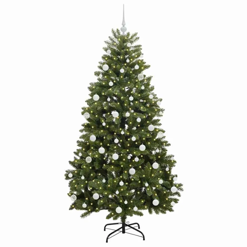 Dirbtinė Kalėdų eglutė su 300 LED Žalia 180 cm PVC ir metalas