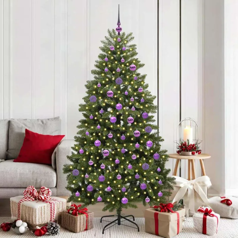 Dirbtinė Kalėdų eglutė su 300 LED Žalia 180 cm PVC ir metalas