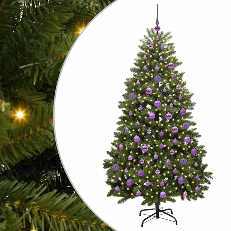 Dirbtinė Kalėdų eglutė su 300 LED Žalia 180 cm PVC ir metalas
