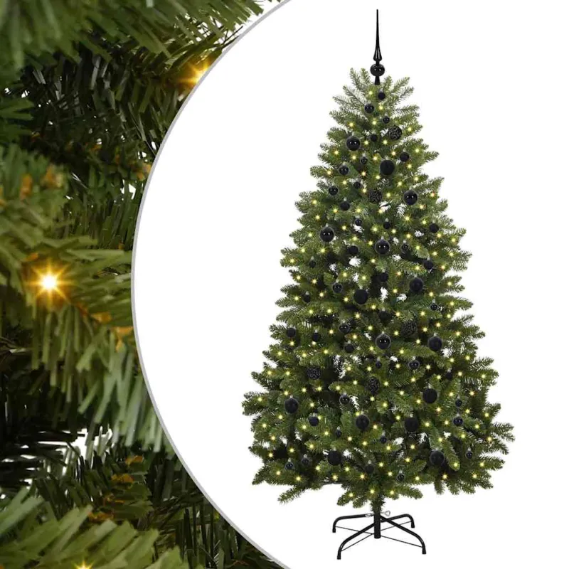 Dirbtinė Kalėdų eglutė su 300 LED Žalia 210 cm PVC ir metalas