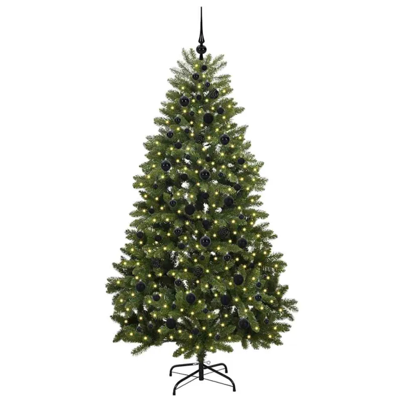 Dirbtinė Kalėdų eglutė su 300 LED Žalia 210 cm PVC ir metalas