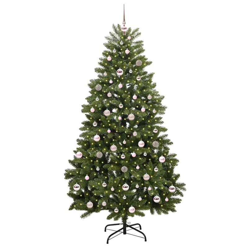 Dirbtinė Kalėdų eglutė su 300 LED Žalia 210 cm PVC ir metalas