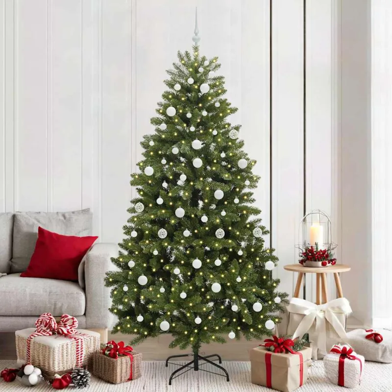 Dirbtinė Kalėdų eglutė su 300 LED Žalia 210 cm PVC ir metalas