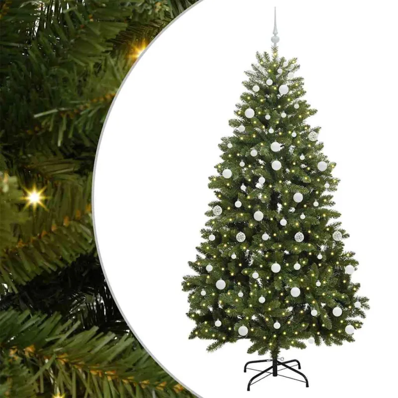 Dirbtinė Kalėdų eglutė su 300 LED Žalia 210 cm PVC ir metalas